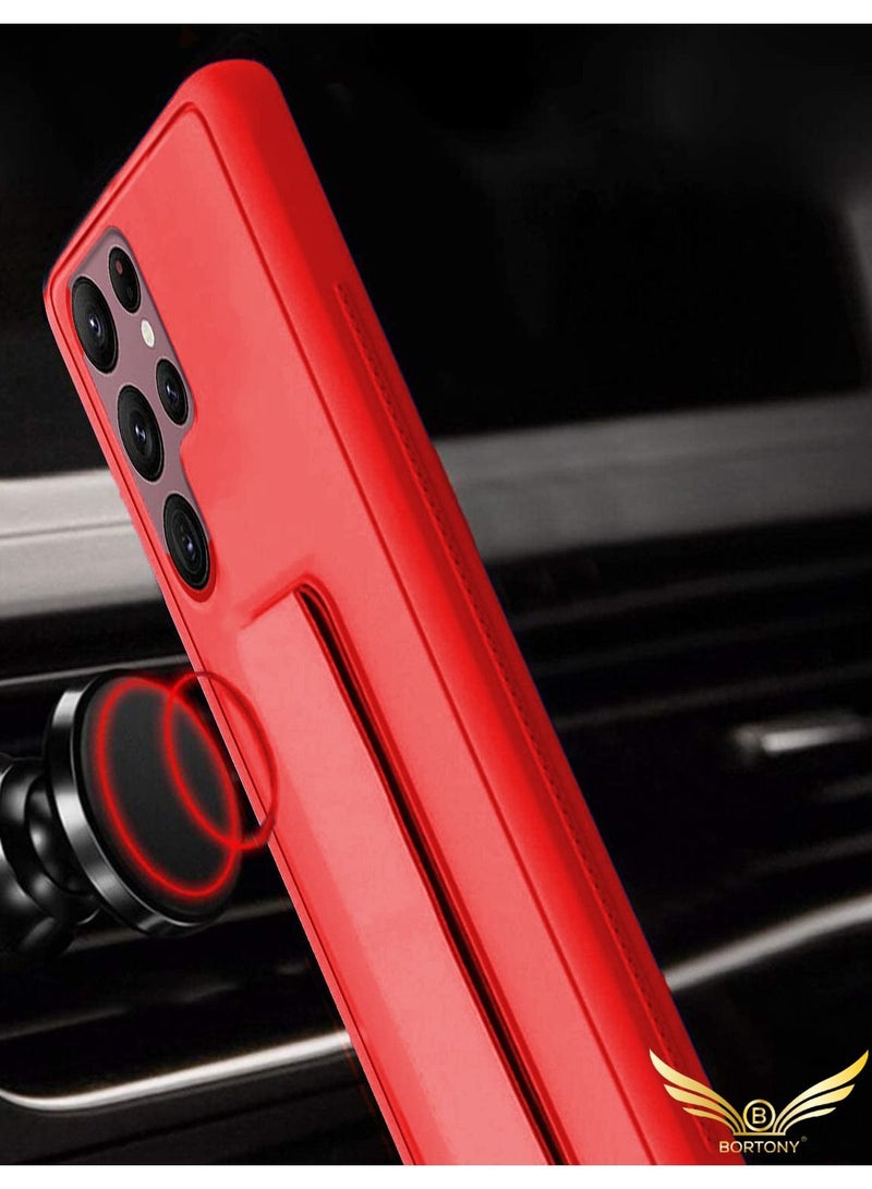 BORTONY Galaxy S22 Ultra Car Mount Kickstand And Finger Grip Case Cover For Samsung Galaxy S22 Ultra - Image 3