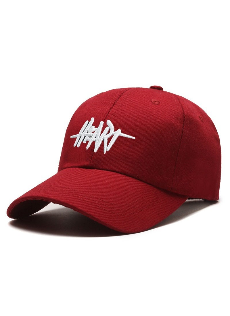 Generic Trendy Korean-Style Cap for Women with Embroidery wine red  - Image 1