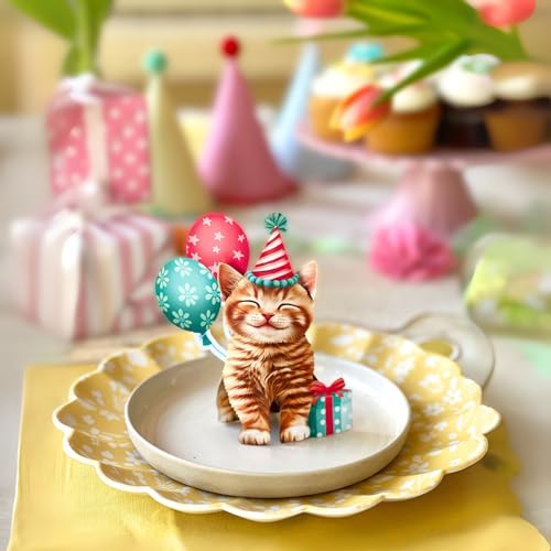 Freshcut Paper Pop Up Cards, Mini Birthday Kitten, 6 Inch Mini Sized 3D Cat Gifts, Popup Greeting Card, Birthday Cards, Paper Cat Cards, Blank Notecard & Envelope - Image 4