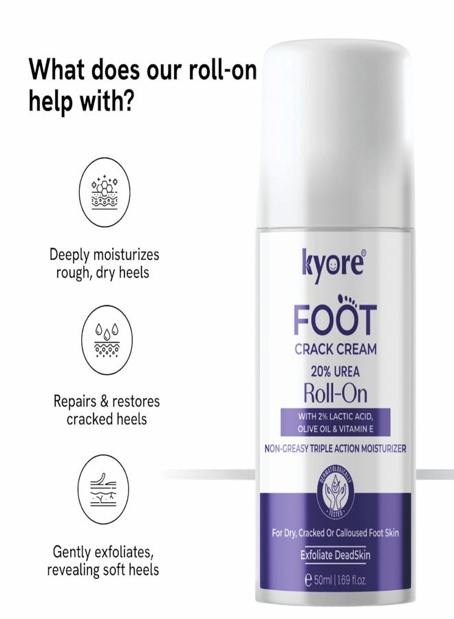 Kyore 20% Urea Foot Cream Roll On 50ml | For Dry & Cracked Heels | With 2% Lactic Acid, Olive Oil & Vitamin E | Helps Repair and Moisturise Cracked Heels - Image 4
