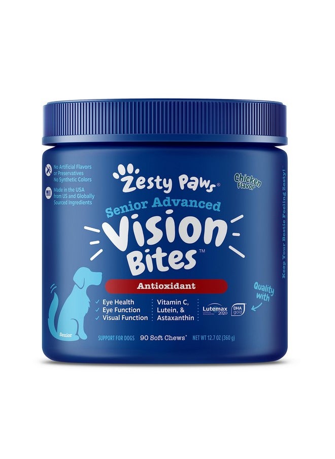 Zesty Paws Eye Supplement For Dogs - Vision Support With Antioxidants & Omega 3 Fatty Acids - 90 Chews  - Image 1