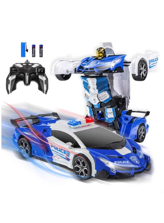 Direct Sales One-click Deformation Remote Control Car Four-channel Charging Remote Control Deformation Car Robot Toy Supply-Color:Rambo Yellow-Proportion:1:18 - Image 2