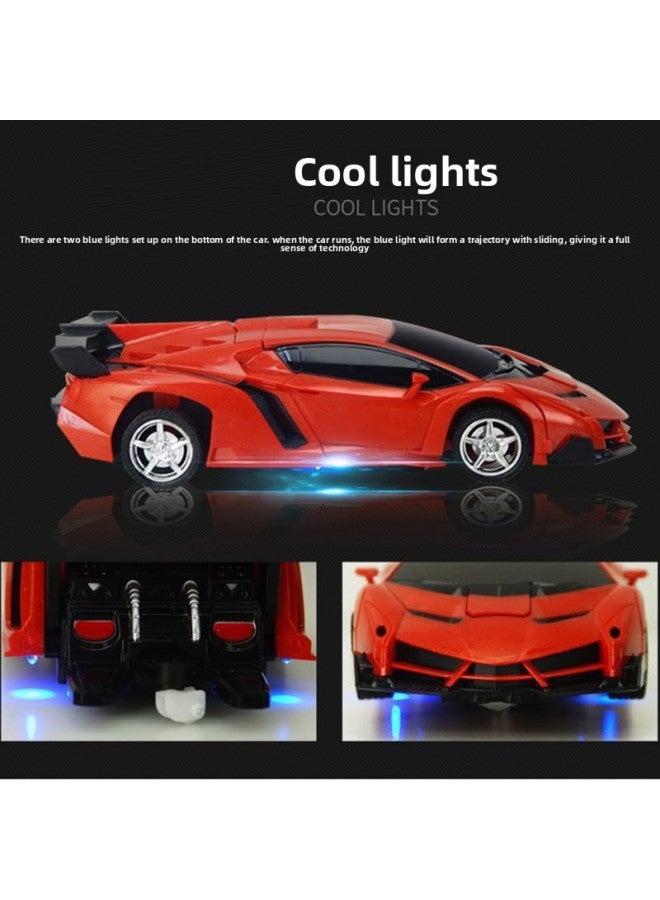 Direct Sales One-click Deformation Remote Control Car Four-channel Charging Remote Control Deformation Car Robot Toy Supply-Color:Rambo Yellow-Proportion:1:18 - Image 3