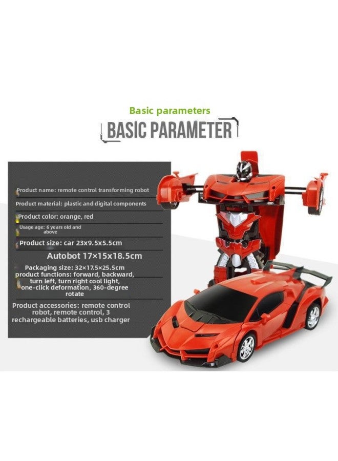 Direct Sales One-click Deformation Remote Control Car Four-channel Charging Remote Control Deformation Car Robot Toy Supply-Color:Rambo Yellow-Proportion:1:18 - Image 4