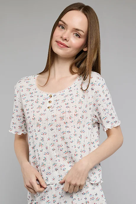 أر أند بي Printed Shorty Pyjama Set