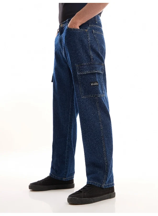 بيونغ Black Denim Cargo Pants For Men