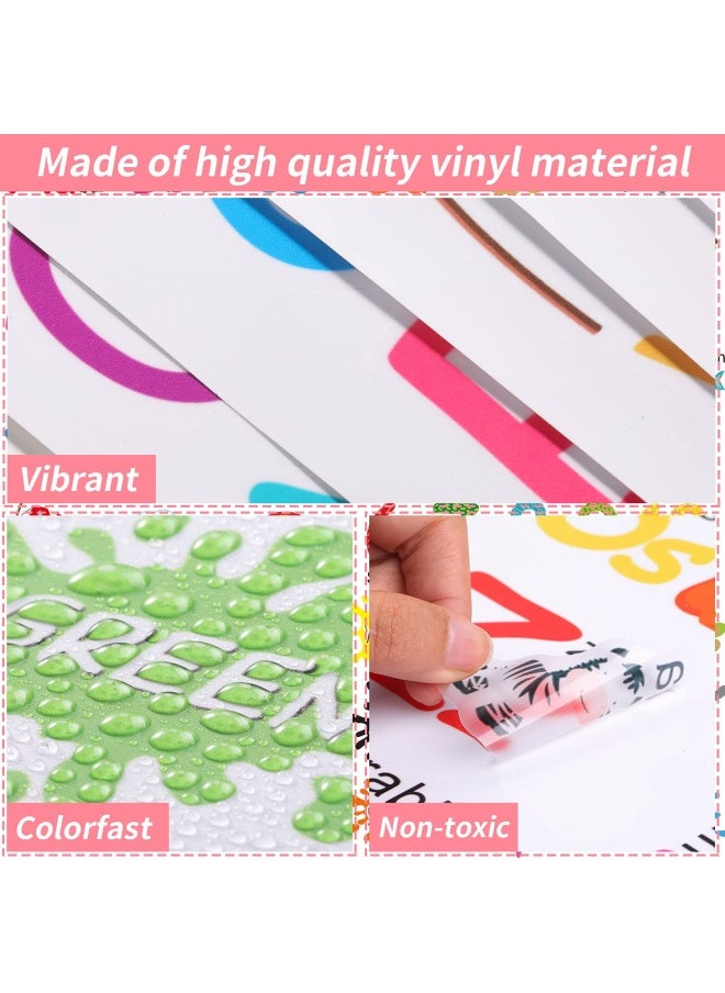 Outus 6 Sheets Alphabet Number Color Weather Learning Educational Wall Decals Peel And Stick Alphabet Wall Stickers Educational Classroom Stickers For Kids Playroom Bedroom Decorations  - Image 3