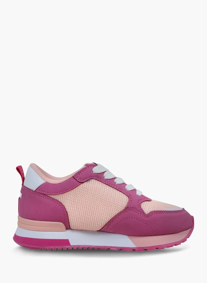 GAP Girls' Colourblock Sneakers with Lace-Up Closure - NEW YORK II