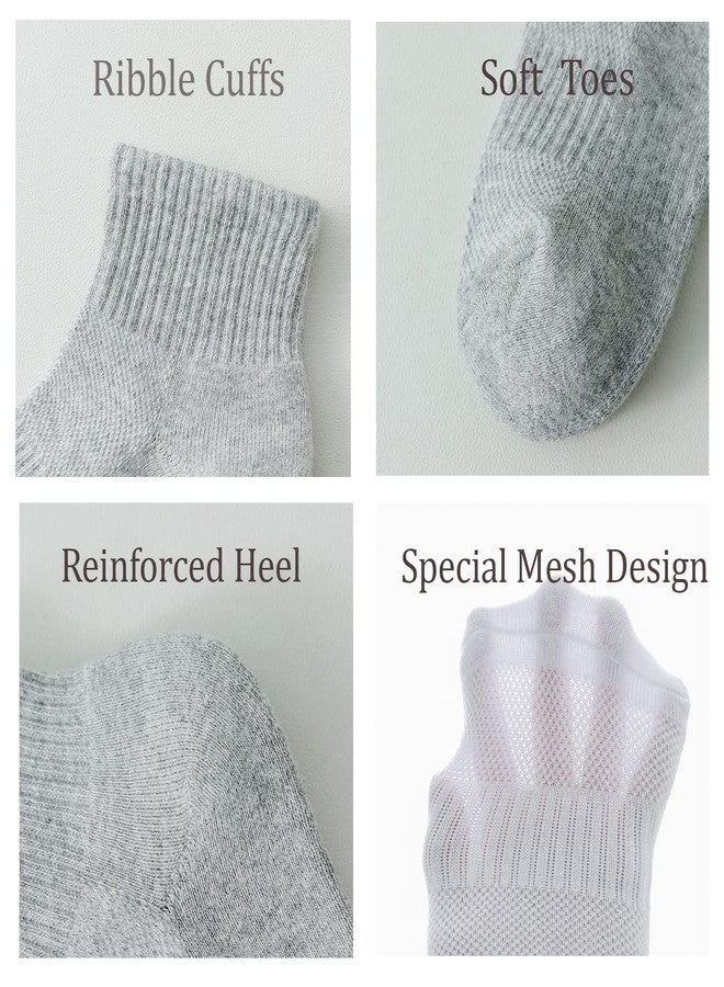 Marchare Boys White Socks Athletic Cushioned Socks 10-14 Years Cotton Ankle Sock White 6 Pairs - Image 5