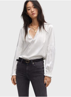 V-Neck Puff Sleeve Top