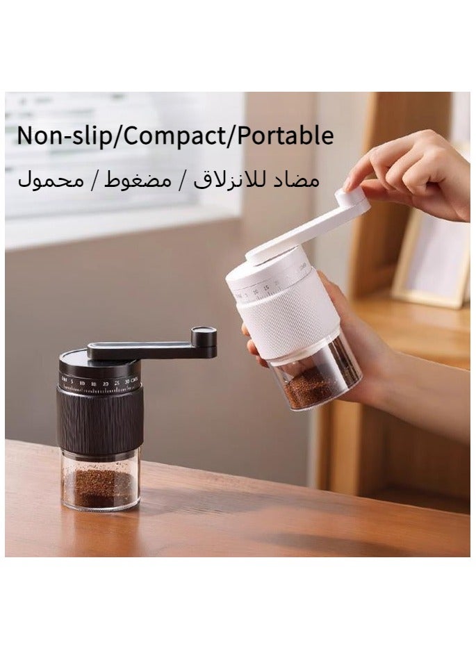 Manual Small Coffee Grinder,Ceramic Mill,Hand Crank,Portable,Perfect for Espresso maker at home,Travel,Camping,Internal Adjustable Setting, Visible Powder Bin Black - Image 4
