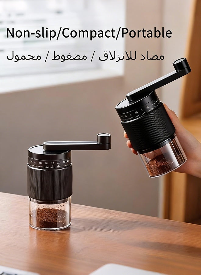 Betaoby Manual Small Coffee Grinder,Ceramic Mill,Hand Crank,Portable,Perfect for Espresso maker at home,Travel,Camping,Internal Adjustable Setting, Visible Powder Bin Black - Image 5