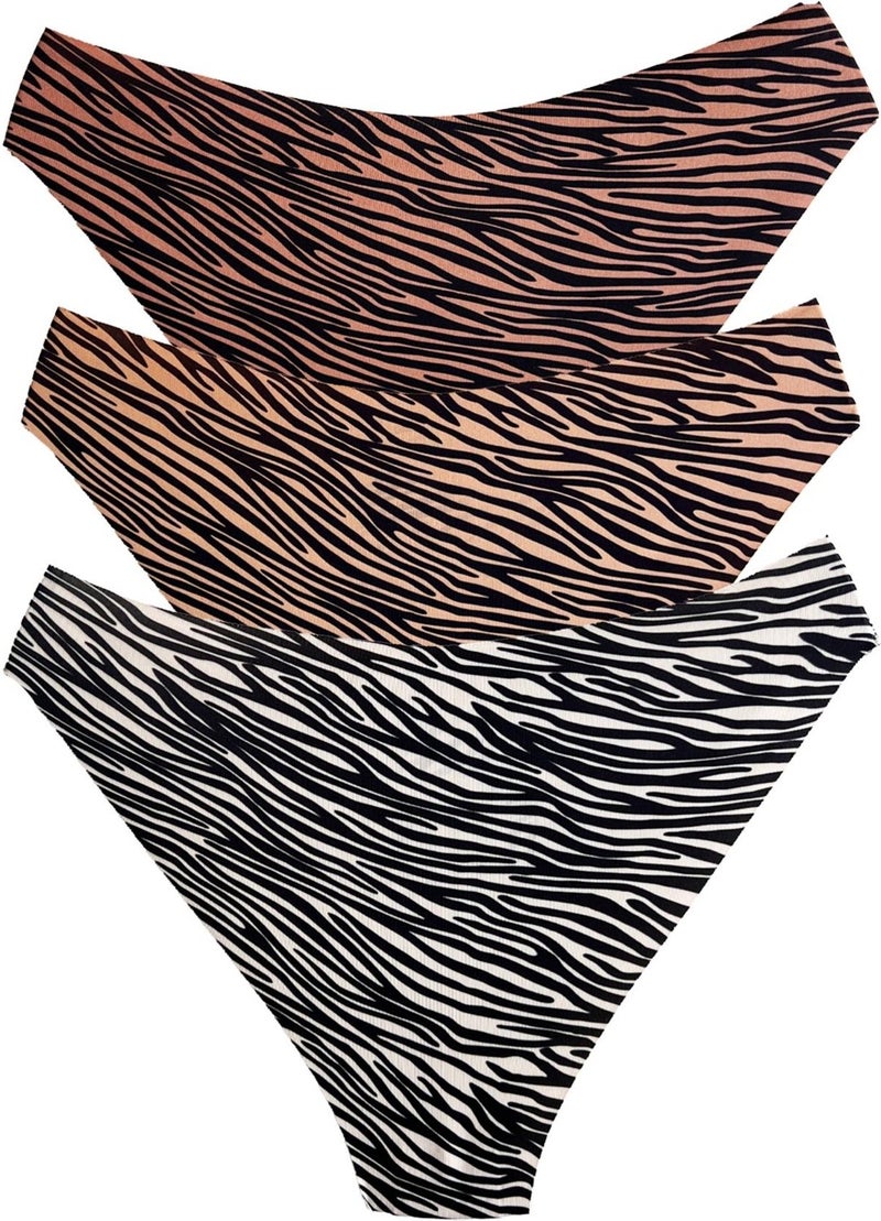 COTTONHILL Basic Patterned Laser Cut Women's Bikini Panties 3-Pack-1  - Image 5