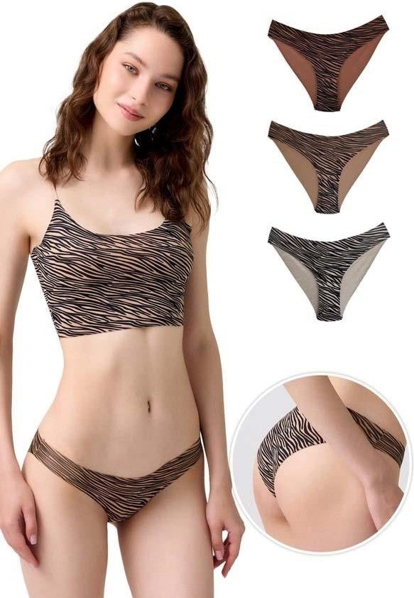 COTTONHILL Basic Patterned Laser Cut Women's Bikini Panties 3-Pack-1  - Image 2