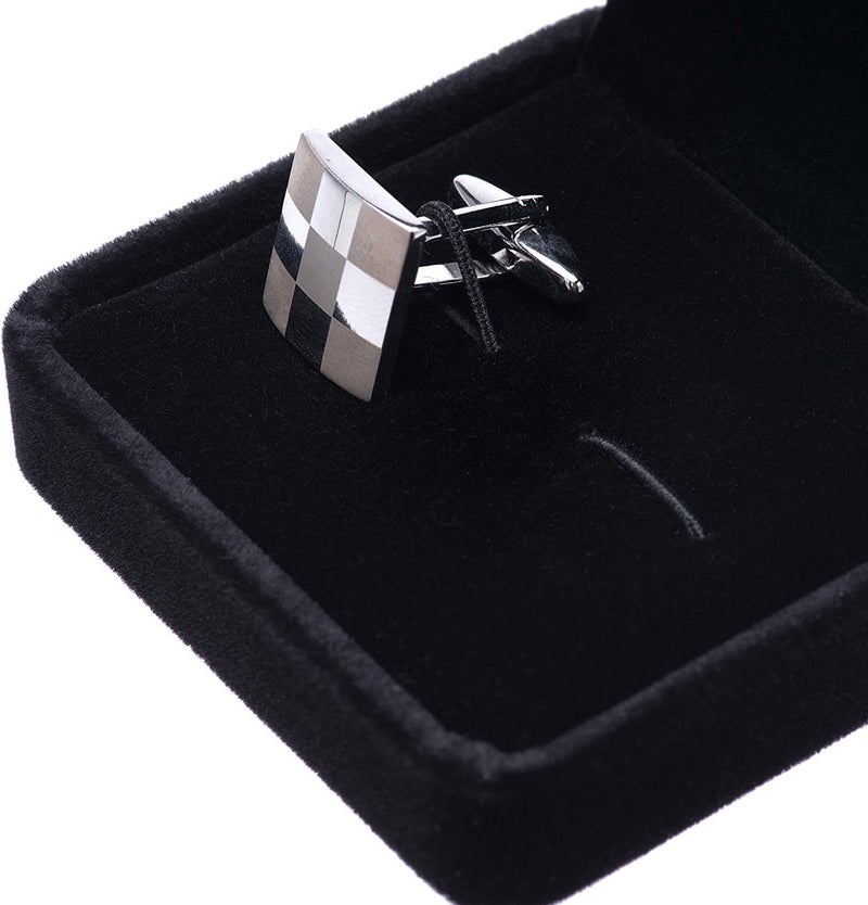 Giftop Small Dark Classic Velvet Cufflink Box Case - Image 4