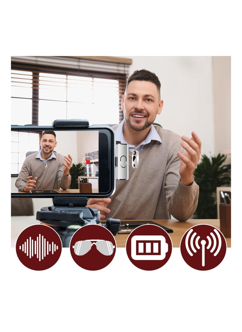 SYOSI - Lavalier Wireless Microphone for iPhone, (Long Range Up to 60ft) Wireless Lavalier Mic Clip-On Mic 2.4G Bluetooth Phone Mic Hands-Free Wireless Mic Wireless Lapel Microphone with Audio/Noise Canceling - Image 1