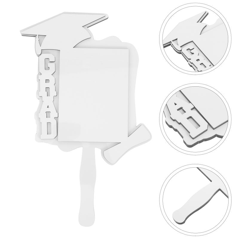 2pcs Graduation DIY Heat Transfer Fan Blank Picture Frame DIY Hand Holding Picture Fan - Image 3