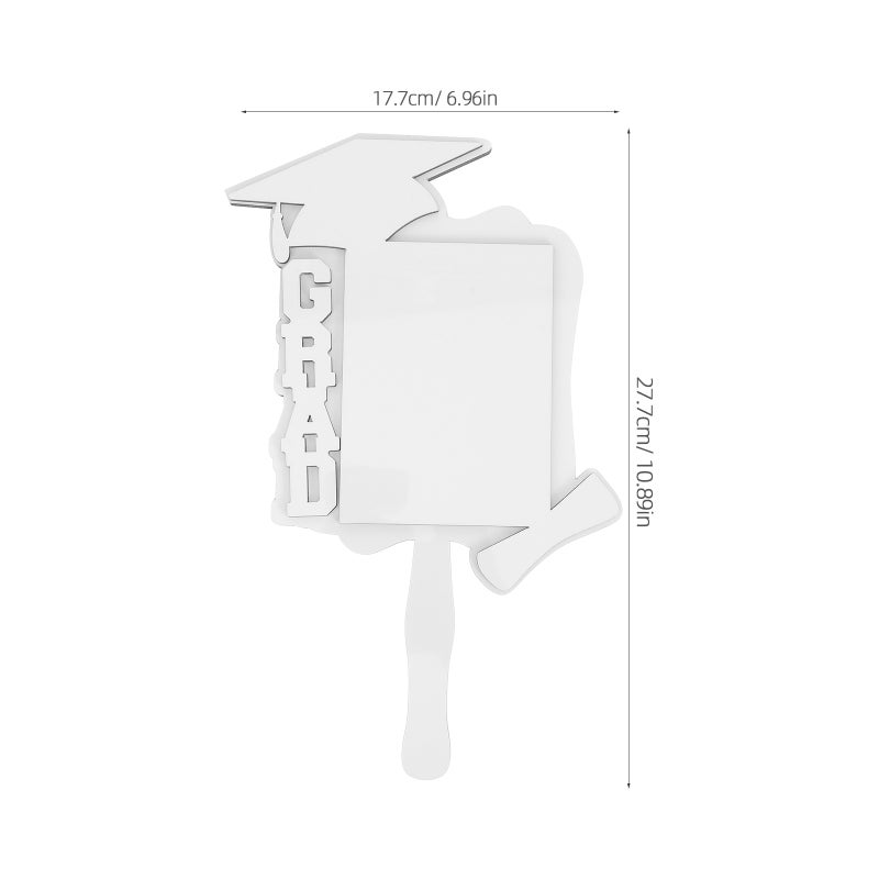 2pcs Graduation DIY Heat Transfer Fan Blank Picture Frame DIY Hand Holding Picture Fan - Image 2