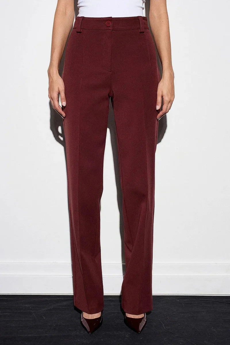 ديلفين DILVIN High-waist Straight-leg Pleated Trousers