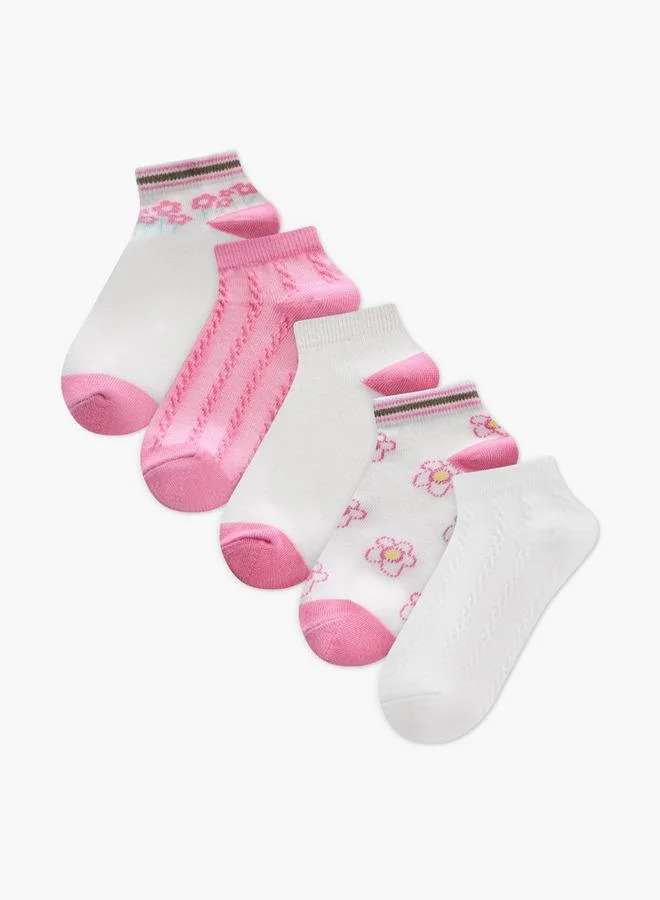 Girls  Ankle Length Socks - Set of 5