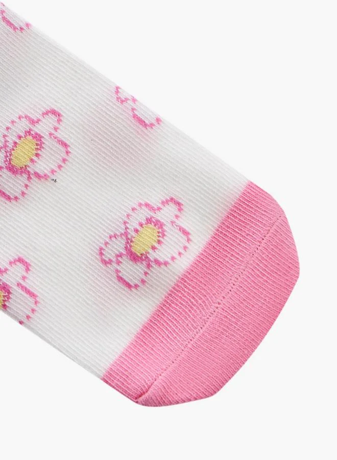 Little Missy WHITE Girls  Ankle Length Socks - Set of 5 for Women | Best Price UAE