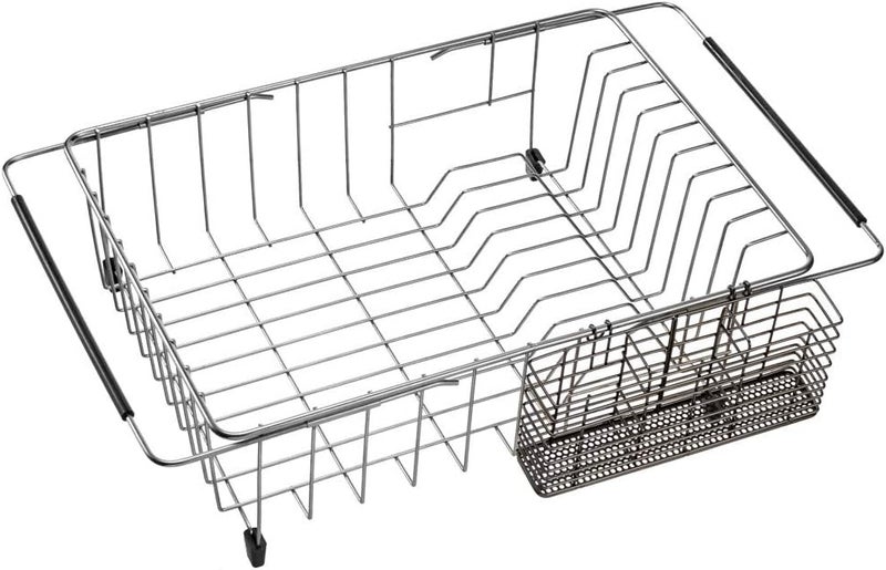 SANNO Cutlery Utensil Holder Silverware Organizer Stainless Steel Rack with Hooks Removable Drying Rack Silverware Holder Utensil Cutlery Basket Kitchen Dish Drainer Dish Drying Rack nickel - Image 5