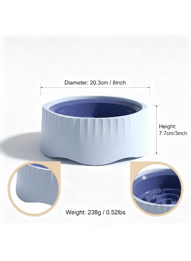 EPET 2-in-1 Pet Slow Feeder Dog Bowl & Regular Food Dish - Adjustable Anti-Gulping Bloat Stop Interactive Puzzle Bowl for Fast Eaters - BPA-Free Plastic (Blue) - Image 2