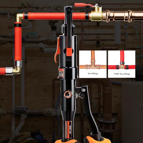 iGeelee Hydraulic Copper Press Tool, Pex Crimping Tool with 1/2", 3/4", 1" Dies for Copper Pipe Fitting & 3/8"-1" Dies for ASTM F1807 Pex Copper Rings, Heavy Duty HT-1950E - Image 2