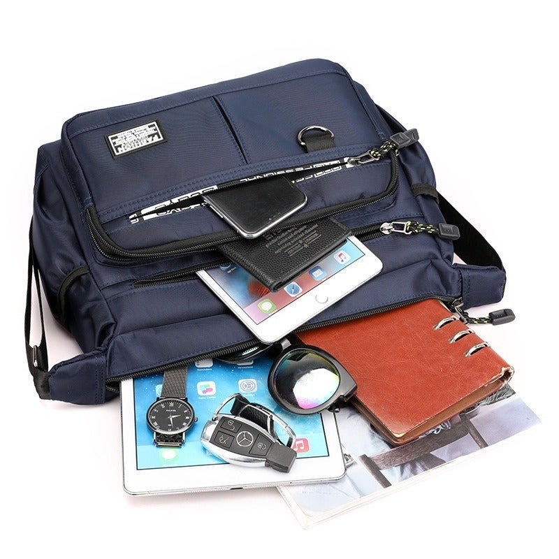 SHENGAO Men's Large Capacity Crossbody Bag - Waterproof, Durable, Multi-Pocket for Business Commute - Image 2