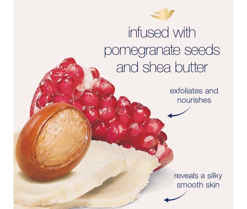 Dove Body Exfoliating Scrub, Moisturizing Shea Butter and Pomegranate Seeds ,298gm - Image 2