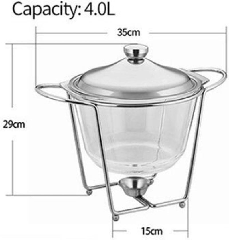 Chafing Dish Set, Stainless Steel Buffet Warmer with Tray and Glass Baking Dish for Parties, Birthdays, and Weddings, Silver - Image 2