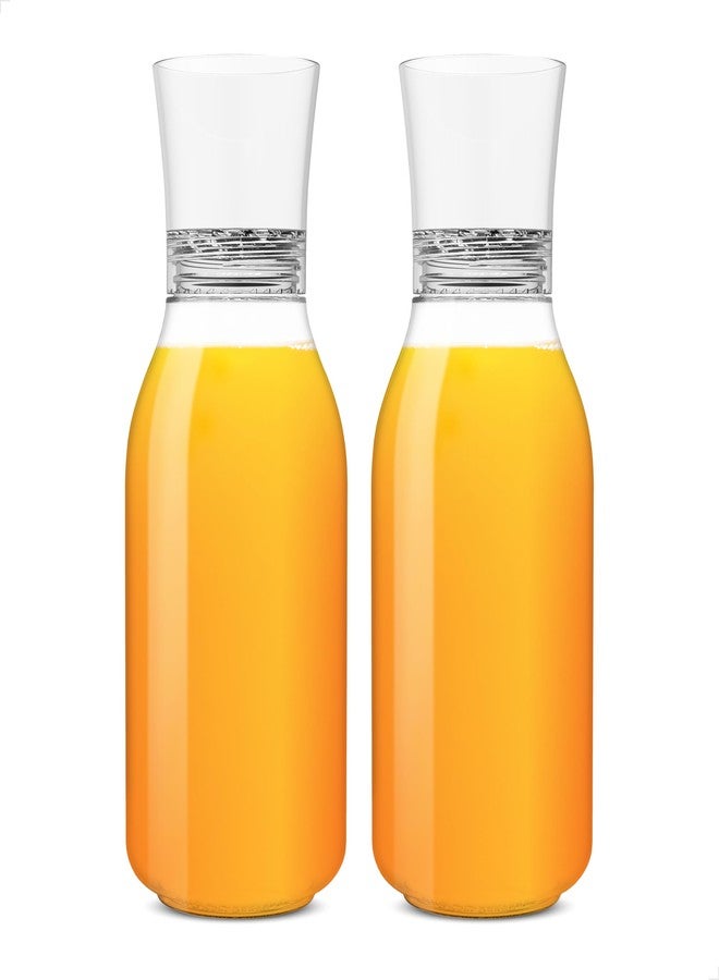 TOSSWARE POP 32oz Carafe Set of 2, Premium Quality, Recyclable, Unbreakable & Crystal Clear Plastic Drink Pitcher - Image 1