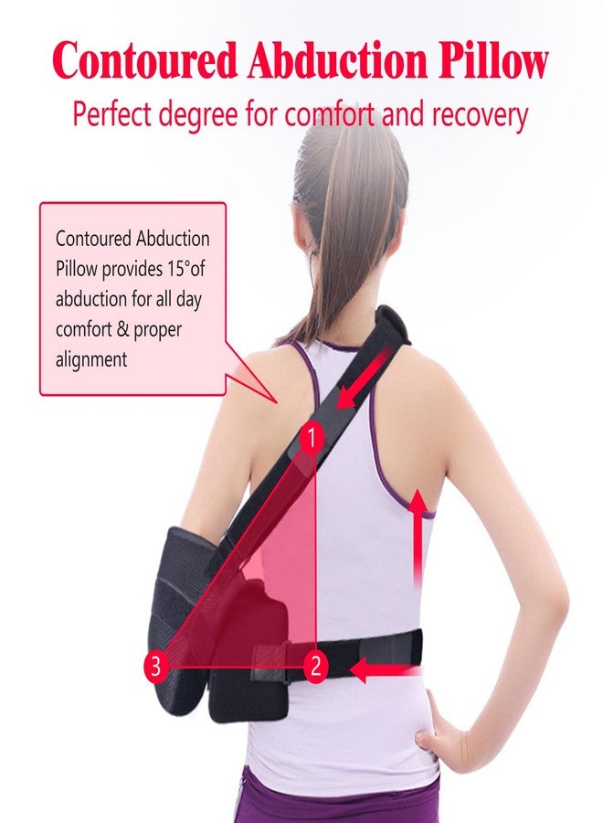 COMFYTHERA Shoulder Abduction Sling - Immobilizer for Injury Support - Pain Relief Arm Pillow for Rotator Cuff with Removable Wedge Abduction Pillow and Stress Ball, Subluxation, Surgery, Dislocated, Broken Arm - Image 4
