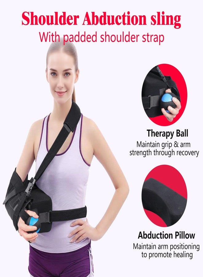 COMFYTHERA Shoulder Abduction Sling - Immobilizer for Injury Support - Pain Relief Arm Pillow for Rotator Cuff with Removable Wedge Abduction Pillow and Stress Ball, Subluxation, Surgery, Dislocated, Broken Arm - Image 3
