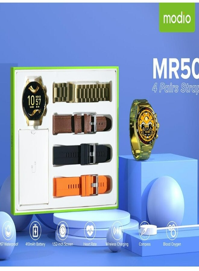 Modio MR50 1.52 Inch Screen With 4 Strap, IP67 Waterproof, 410Mah Battery Smart Watch - Image 1