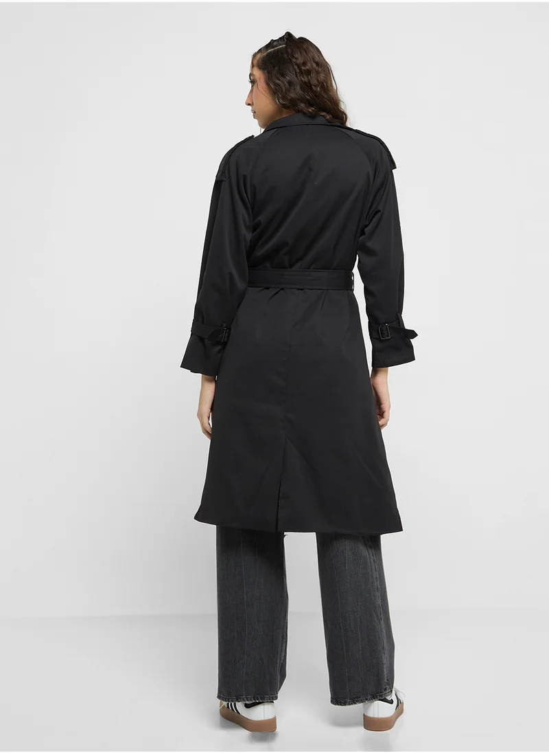 جينجر Oversize Longline Trench Coat