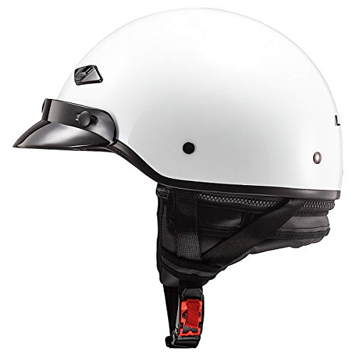 LS2 Helmets Bagger Motorcycle Half Helmet (Gloss White - Medium) - Image 2