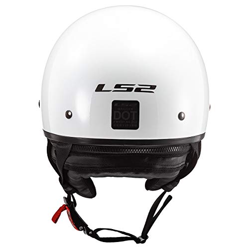 LS2 Helmets Bagger Motorcycle Half Helmet (Gloss White - Medium) - Image 3