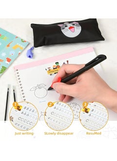 MAGIC VAULT Magic Practice Copybook | Magic Ink Copybooks for Kids | Calligraphy Book Set | Reusable Handwriting Workbooks for Preschools | Grooves Template Design and Handwriting Aid Copybook (4pcs)  - Image 2