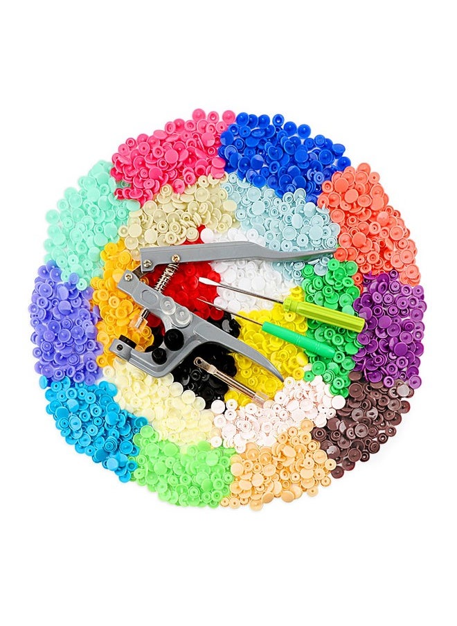 ilauke 400 Sets Snap Buttons With Snap Pliers T5 Plastic Snaps No Sew Buttons Fastener Setter For Clothing Diapers Bibs Rain Coat Crafting  - Image 1