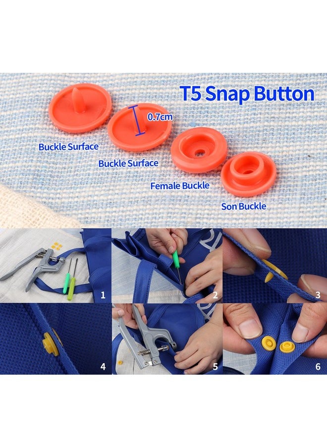 ilauke 400 Sets Snap Buttons With Snap Pliers T5 Plastic Snaps No Sew Buttons Fastener Setter For Clothing Diapers Bibs Rain Coat Crafting  - Image 4
