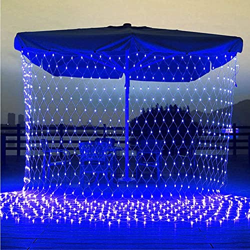 Litehom LED Net Mesh String Lights, 9.8Ft X 6.6Ft, 192 LEDs, Still Modes Diwali Decor with Diwali Lights for Home Decoration! LED Diwali Light, LED Lights for Home Decoration (3x2 Net Blue) - Image 1