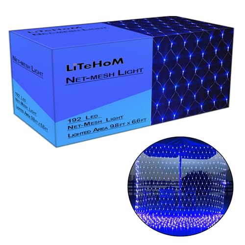 Litehom LED Net Mesh String Lights, 9.8Ft X 6.6Ft, 192 LEDs, Still Modes Diwali Decor with Diwali Lights for Home Decoration! LED Diwali Light, LED Lights for Home Decoration (3x2 Net Blue) - Image 3