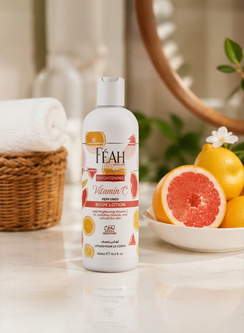 FEAH Vitamin C Body Lotion 500ML | Brightening & Hydrating Skin Moisturizer | Daily Nourishing Body Lotion for Radiant, Even-Tone & Smooth Skin - Image 4