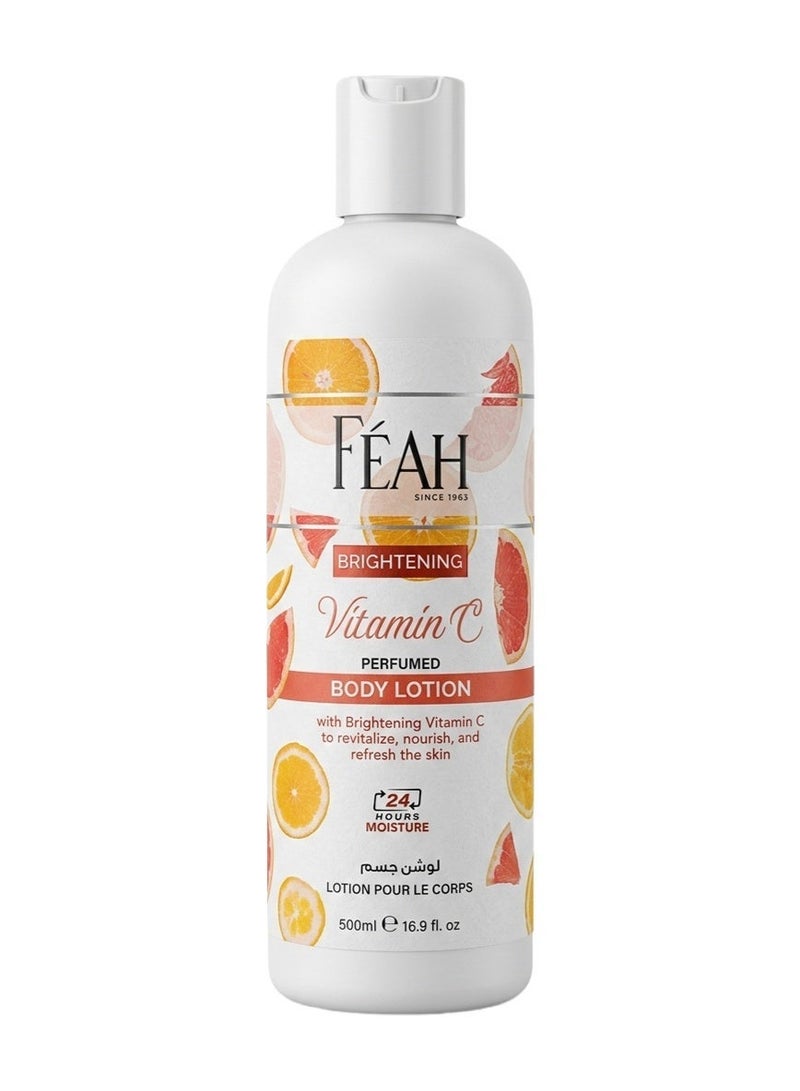 FEAH Vitamin C Body Lotion 500ML | Brightening & Hydrating Skin Moisturizer | Daily Nourishing Body Lotion for Radiant, Even-Tone & Smooth Skin - Image 1