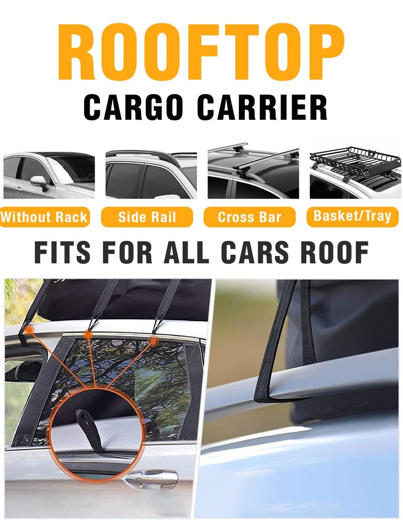 Voroly 21 Cubic feet Car Roof Bag Rooftop top Cargo Carrier Bag Waterproof for All Cars with/Without Rack, Includes Anti-Slip Mat, 10 Reinforced Straps, 6 Door Hooks (21 Cubic) - Image 4