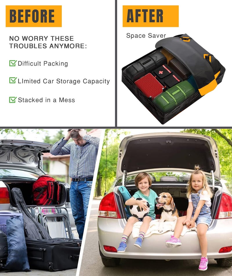 Voroly 21 Cubic feet Car Roof Bag Rooftop top Cargo Carrier Bag Waterproof for All Cars with/Without Rack, Includes Anti-Slip Mat, 10 Reinforced Straps, 6 Door Hooks (21 Cubic) - Image 3