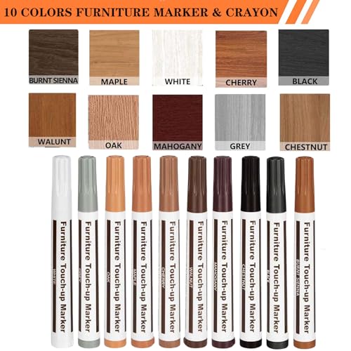 Lifreer Furniture Markers Touch Up, Lifreer 21 Pcs Wood Filler Floor Scratch Repair Kits, Wood Markers and Wax Stick with Sharpener Kit for Funiture Repair,Floor Scratch - Image 3