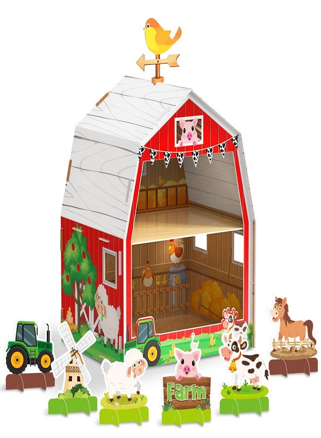 KALEFO Farm Donut Stand Animal Theme Cup Cake Holder Cardboard Farmhouse Dessert Tower Party Supplies Birthday Baby Shower Table Decorations - Image 1