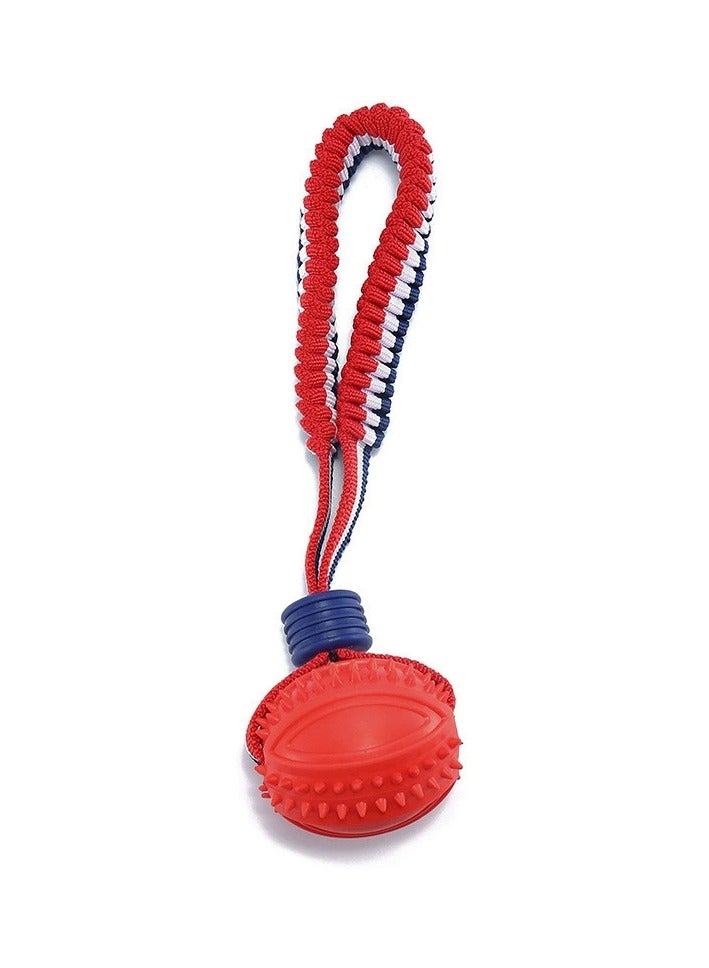 Dog's Bite-resistant Teeth-grinding Training Ball with Elastic Rope – Great Play and Training Partner for Dogs - Image 1